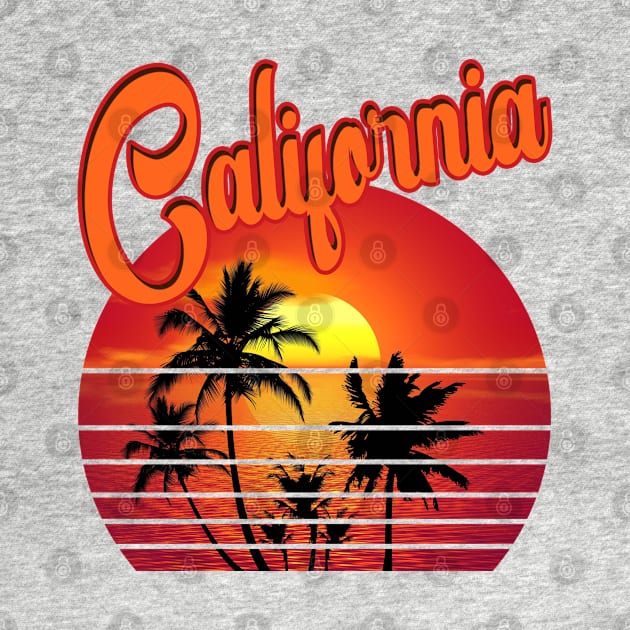 California Retro Vintage Sunset Beach 70s 80s by bougieFire